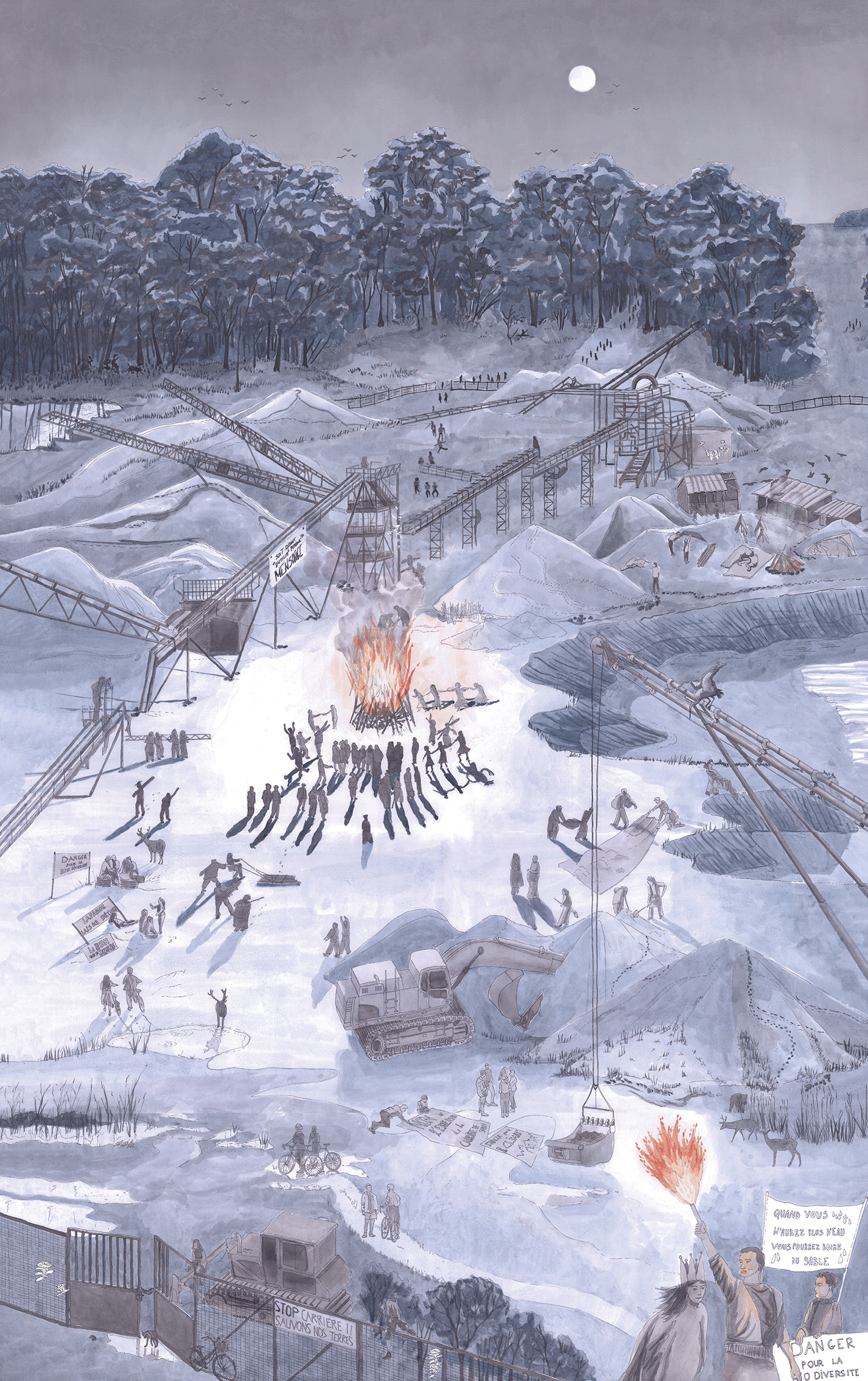 Le bulldozer et la grande sauterelle